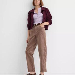 LOFT Brown beige corduroy barrel Leg Pants 12